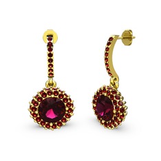 Sivana Küpe - Rodolit garnet ve garnet 8 ayar altın küpe #vuynkx