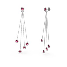 Rodolit garnet 925 ayar gümüş küpe