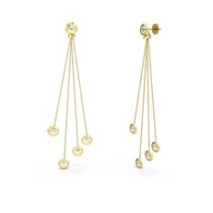 Zincir Küpe - Beyaz zirkon 14 ayar altın küpe #bu9f7l