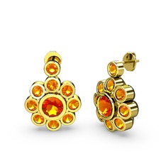 Sitrin 8 ayar altın küpe