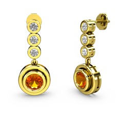 Belinda Küpe - Swarovski ve sitrin 925 ayar altın kaplama gümüş küpe #10pepyq