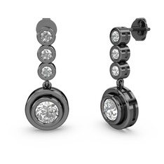 Belinda Küpe - Elmas 925 ayar siyah rodyum kaplama gümüş küpe (2.02 karat) #10tg9ft