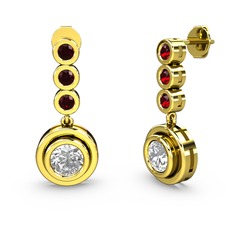 Belinda Küpe - Garnet ve elmas 14 ayar altın küpe (1.36 karat) #12bczgt
