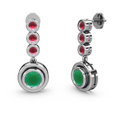 Belinda Küpe - Kök yakut ve kök zümrüt 925 ayar gümüş küpe #13zw7bo