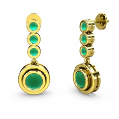 Belinda Küpe - Kök zümrüt 18 ayar altın küpe #18tdrda
