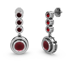 Belinda Küpe - Garnet ve kök yakut 18 ayar beyaz altın küpe #1cvtwyo