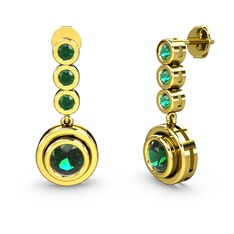 Belinda Küpe - Yeşil kuvars 14 ayar altın küpe #1gno0v0