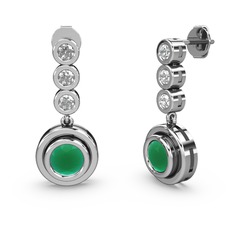 Belinda Küpe - Swarovski ve kök zümrüt 18 ayar beyaz altın küpe #1n8axcn