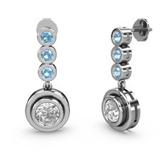 Belinda Küpe - Akuamarin ve swarovski 8 ayar beyaz altın küpe #1r0llcf