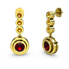 Sitrin ve garnet 8 ayar altın küpe