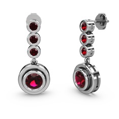 Belinda Küpe - Garnet ve rodolit garnet 925 ayar gümüş küpe #1uujvcn