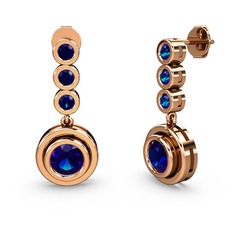 Belinda Küpe - Lab safir 18 ayar rose altın küpe #1v3uyhr