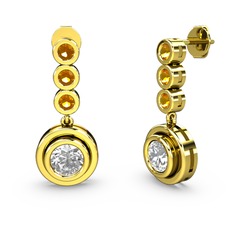 Belinda Küpe - Sitrin ve swarovski 18 ayar altın küpe #1y1baj5
