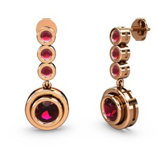 Belinda Küpe - Kök yakut ve rodolit garnet 8 ayar rose altın küpe #1yp3o6b