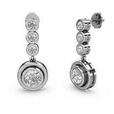 Belinda Küpe - Beyaz zirkon ve swarovski 14 ayar beyaz altın küpe #5hy140
