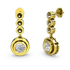 Belinda Küpe - Dumanlı kuvars ve swarovski 925 ayar altın kaplama gümüş küpe #5t0b6k