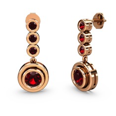 Belinda Küpe - Garnet 18 ayar rose altın küpe #8nndxk