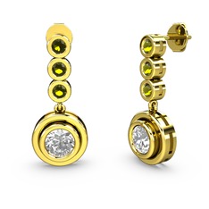 Belinda Küpe - Peridot ve elmas 14 ayar altın küpe (1.36 karat) #aug1lo