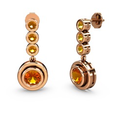 Belinda Küpe - Sitrin 8 ayar rose altın küpe #cr3mas