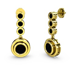 Belinda Küpe - Siyah zirkon 14 ayar altın küpe #g0ytd2