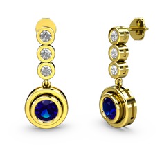 Belinda Küpe - Swarovski ve lab safir 925 ayar altın kaplama gümüş küpe #h48owq