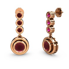 Belinda Küpe - Rodolit garnet ve kök yakut 14 ayar rose altın küpe #oyaeri