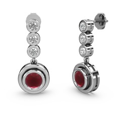Belinda Küpe - Swarovski ve kök yakut 18 ayar beyaz altın küpe #u3wiin
