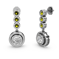 Belinda Küpe - Peridot ve swarovski 14 ayar beyaz altın küpe #w84rnt