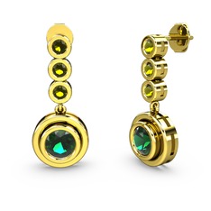 Belinda Küpe - Peridot ve yeşil kuvars 925 ayar altın kaplama gümüş küpe #yyz3ql