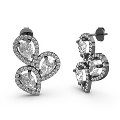 Soltar Damla Küpe - Swarovski 925 ayar siyah rodyum kaplama gümüş küpe #15ypv2h