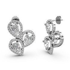 Swarovski ve beyaz zirkon 925 ayar gümüş küpe