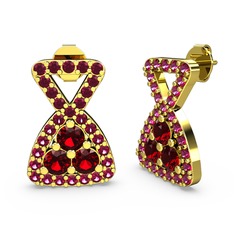 Simla Taşlı Küpe - Rodolit garnet ve garnet 14 ayar altın küpe #1bry4ah
