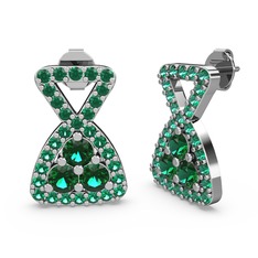 Simla Taşlı Küpe - Yeşil kuvars 925 ayar gümüş küpe #1dl5u94