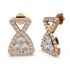 Swarovski 8 ayar rose altın küpe