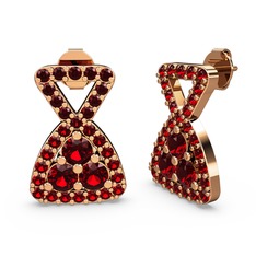 Garnet 8 ayar rose altın küpe