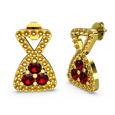 Simla Taşlı Küpe - Sitrin ve garnet 8 ayar altın küpe #qvucfv