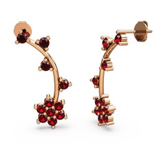 Garnet 8 ayar rose altın küpe