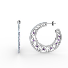 Mila Halka Küpe - Akuamarin ve ametist 925 ayar gümüş küpe #19wr0ic