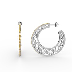 Mila Halka Küpe - Sitrin ve swarovski 14 ayar beyaz altın küpe #1dvi2hl