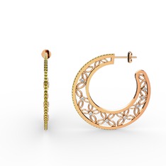 Peridot ve swarovski 8 ayar rose altın küpe