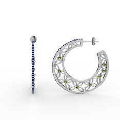 Mila Halka Küpe - Lab safir ve peridot 8 ayar beyaz altın küpe #1nnhp9j