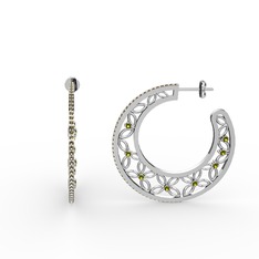 Mila Halka Küpe - Dumanlı kuvars ve peridot 925 ayar gümüş küpe #1x6t463