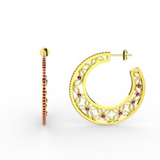 Garnet ve rodolit garnet 8 ayar altın küpe