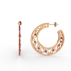 Garnet ve rodolit garnet 8 ayar rose altın küpe