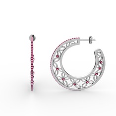 Mila Halka Küpe - Rodolit garnet 18 ayar beyaz altın küpe #jawyhq
