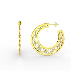 Sitrin ve swarovski 8 ayar altın küpe
