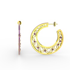 Mila Halka Küpe - Ametist 18 ayar altın küpe #lnjwrs