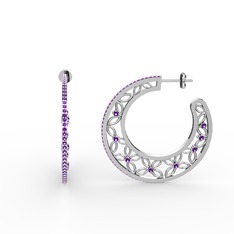 Mila Halka Küpe - Ametist 925 ayar gümüş küpe #o5nd2h