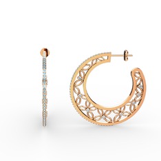Mila Halka Küpe - Akuamarin ve swarovski 925 ayar rose altın kaplama gümüş küpe #odi1a9