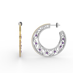 Mila Halka Küpe - Sitrin ve ametist 925 ayar gümüş küpe #qdx8gk